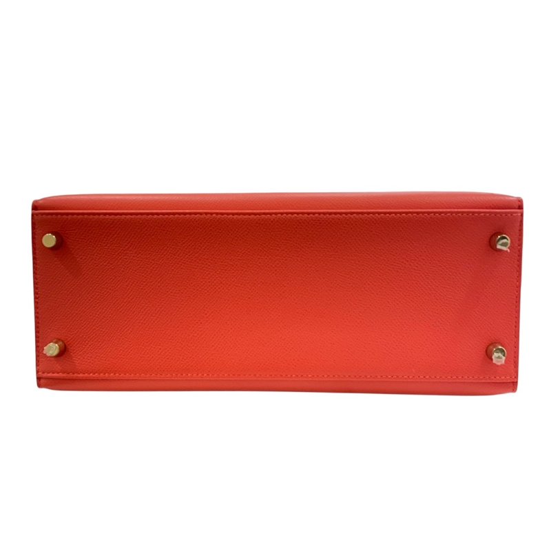HERMES 愛馬仕 KELLY 28 凱莉包 EPSON 橘色系 金釦-5