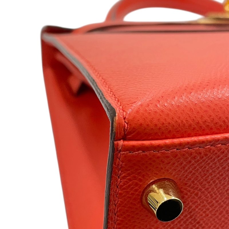 HERMES 愛馬仕 KELLY 28 凱莉包 EPSON 橘色系 金釦-6
