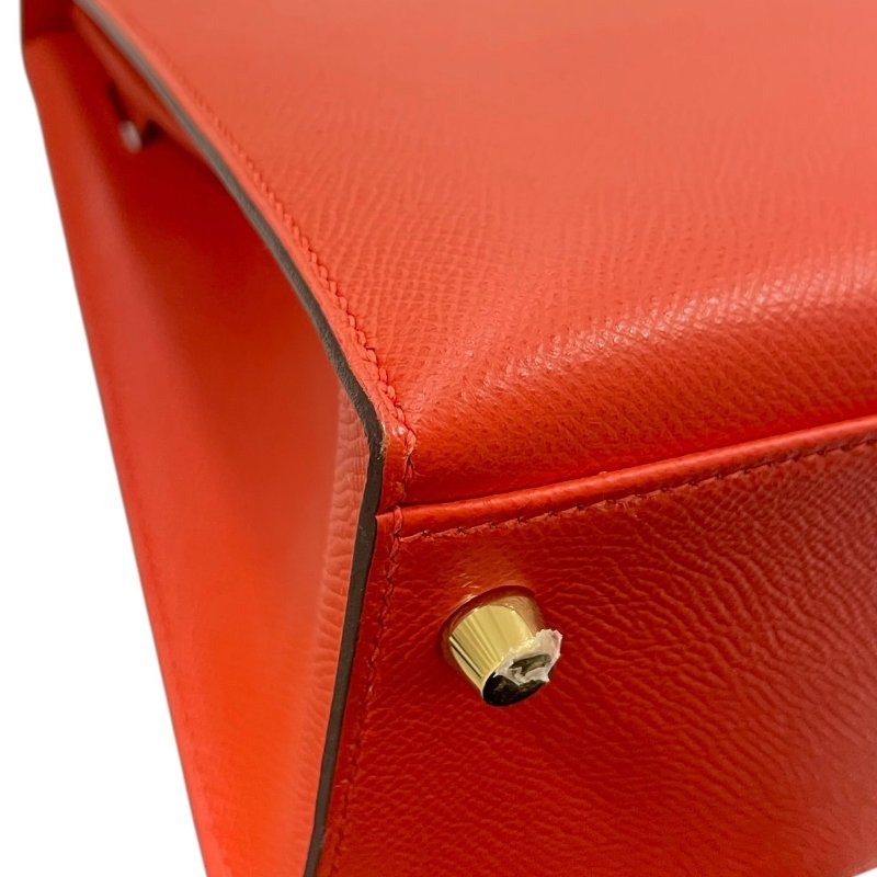 HERMES 愛馬仕 KELLY 28 凱莉包 EPSON 橘色系 金釦-8