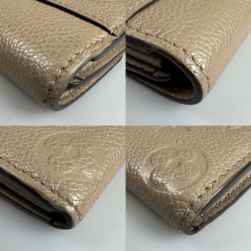 LV M68708 灰色壓紋拚皮革信封長夾-16