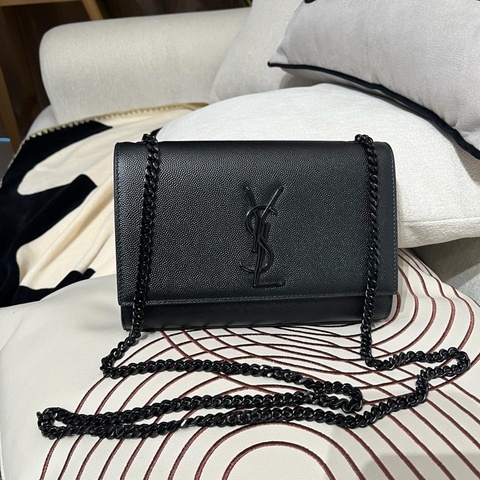 YSL Kate small  Black Caviar flap
