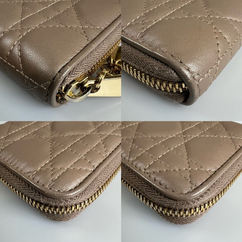 DIOR 灰藤格紋長夾-9