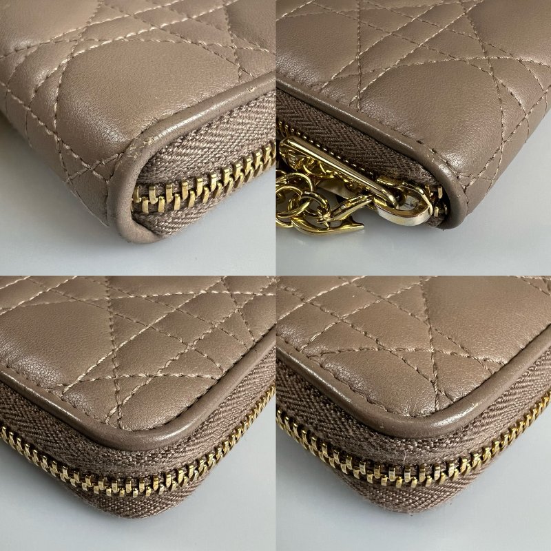 DIOR 灰藤格紋長夾-10