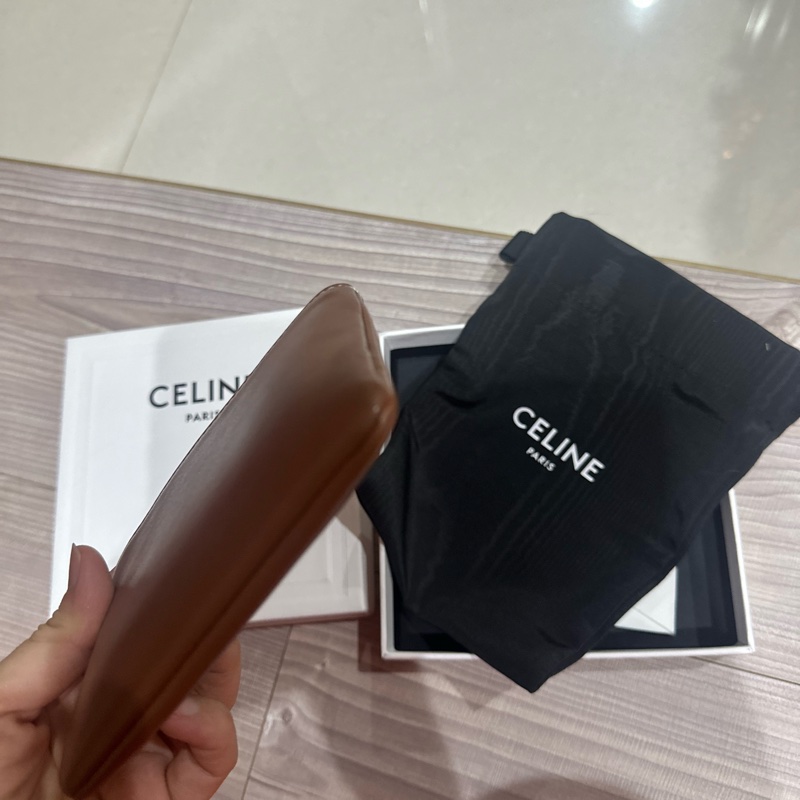 Celine 小牛皮大logo 拉鍊零錢包8新-8