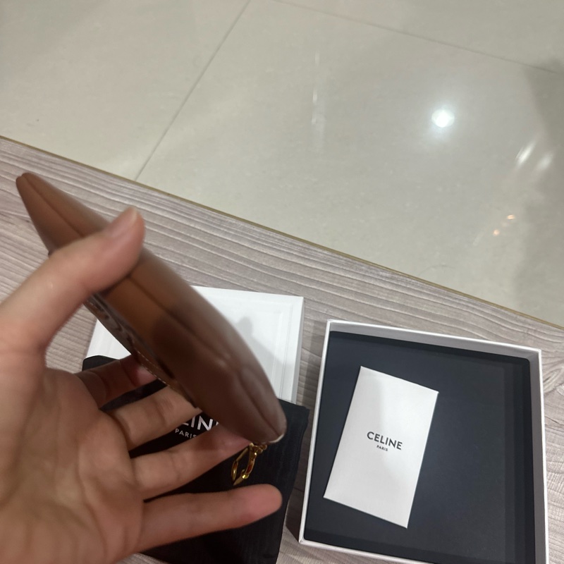 Celine 小牛皮大logo 拉鍊零錢包8新-15