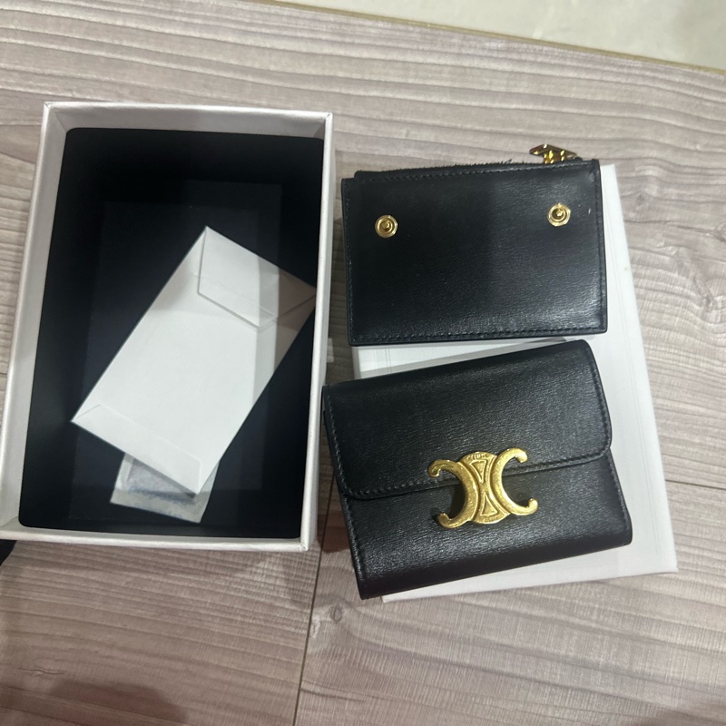 Celine 黑金2用式短夾8新-1