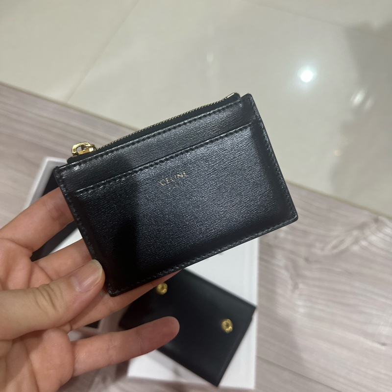 Celine 黑金2用式短夾8新-4