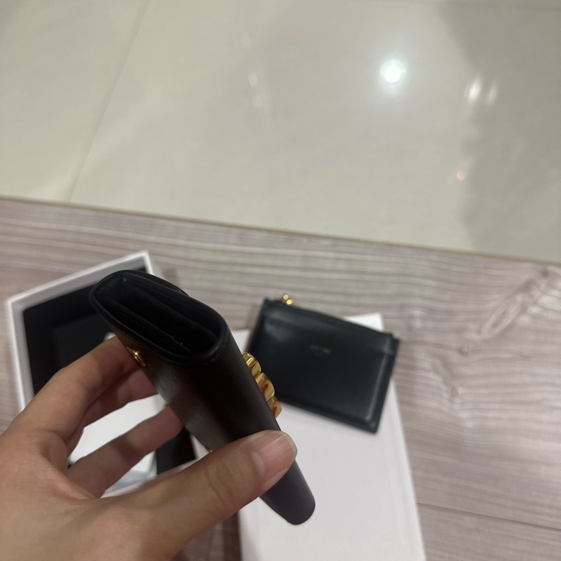 Celine 黑金2用式短夾8新-8