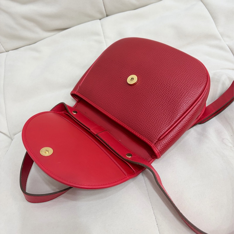 Dior 金蛋復古肩背包 紅金 中古-4