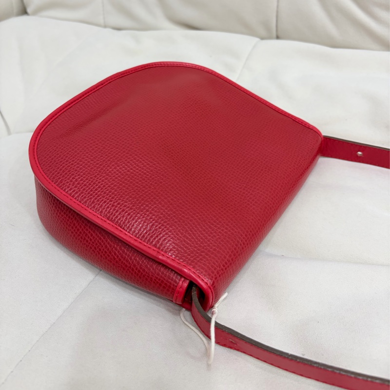Dior 金蛋復古肩背包 紅金 中古-6