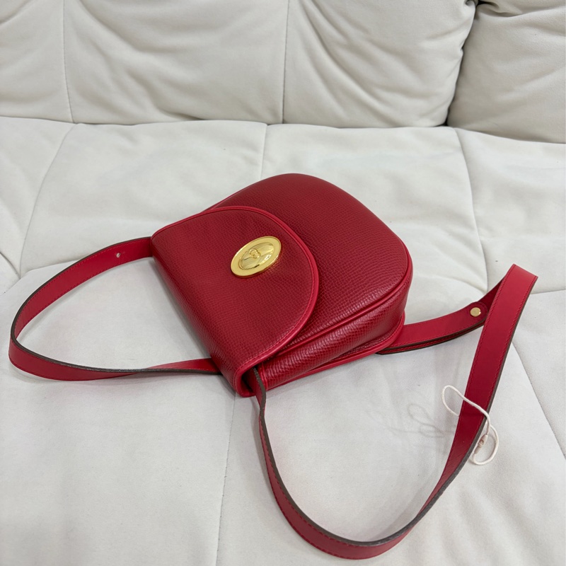 Dior 金蛋復古肩背包 紅金 中古-10