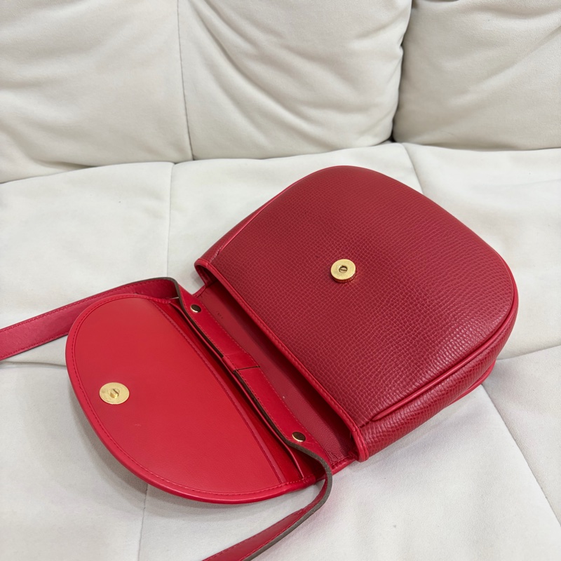 Dior 金蛋復古肩背包 紅金 中古-12