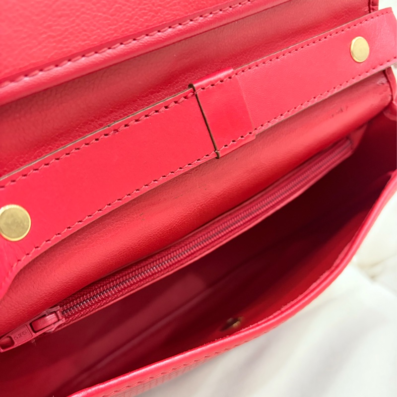 Dior 金蛋復古肩背包 紅金 中古-14