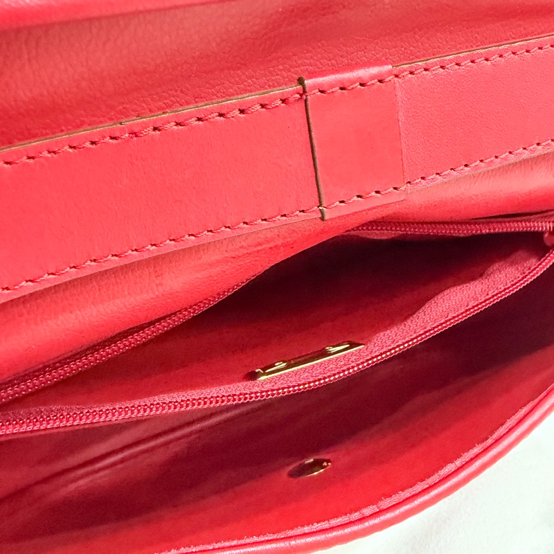 Dior 金蛋復古肩背包 紅金 中古-15