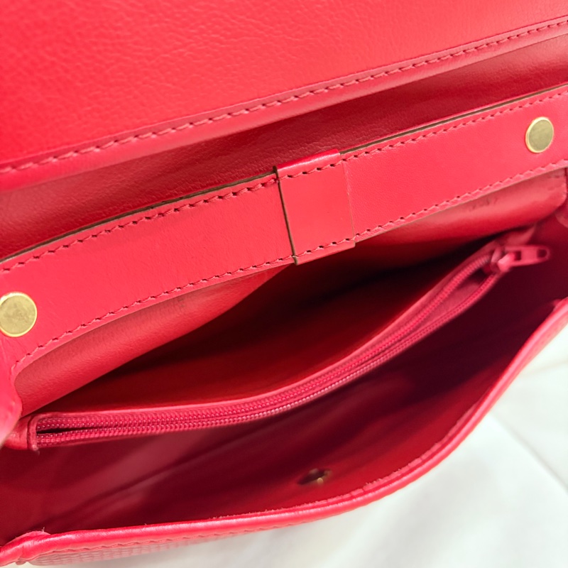 Dior 金蛋復古肩背包 紅金 中古-17