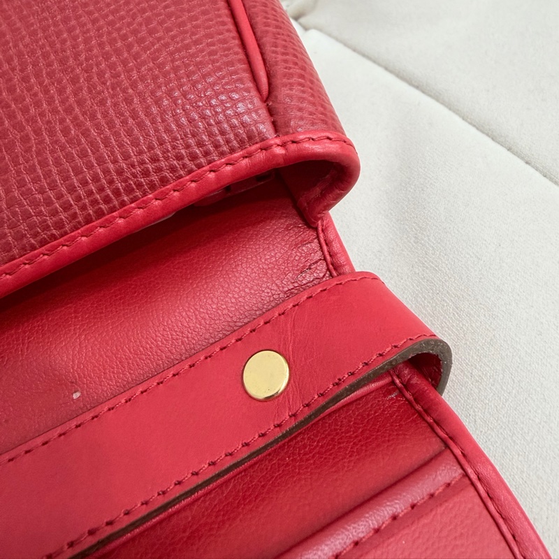 Dior 金蛋復古肩背包 紅金 中古-19