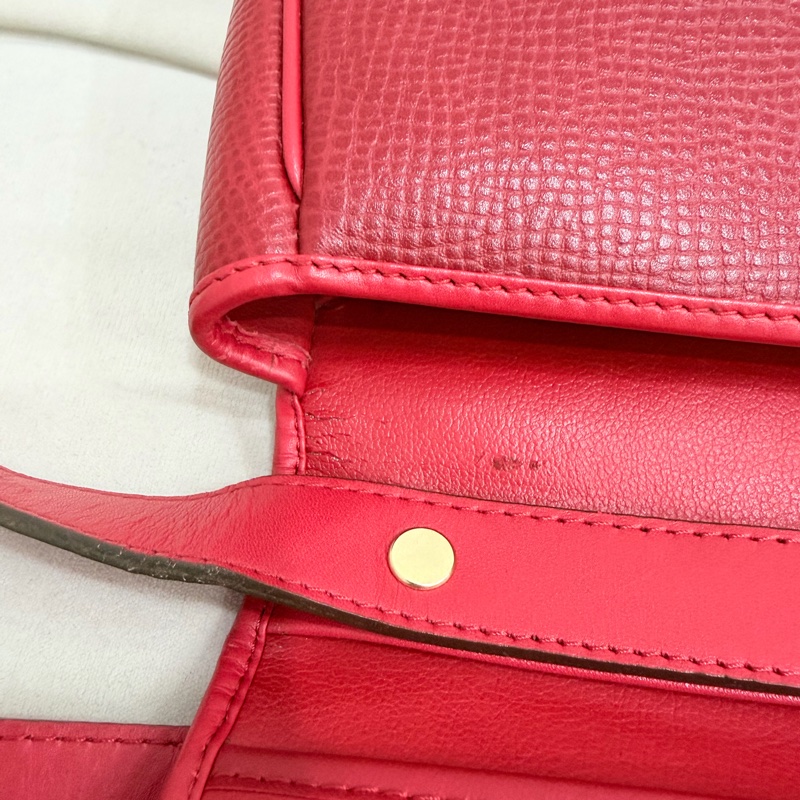 Dior 金蛋復古肩背包 紅金 中古-20