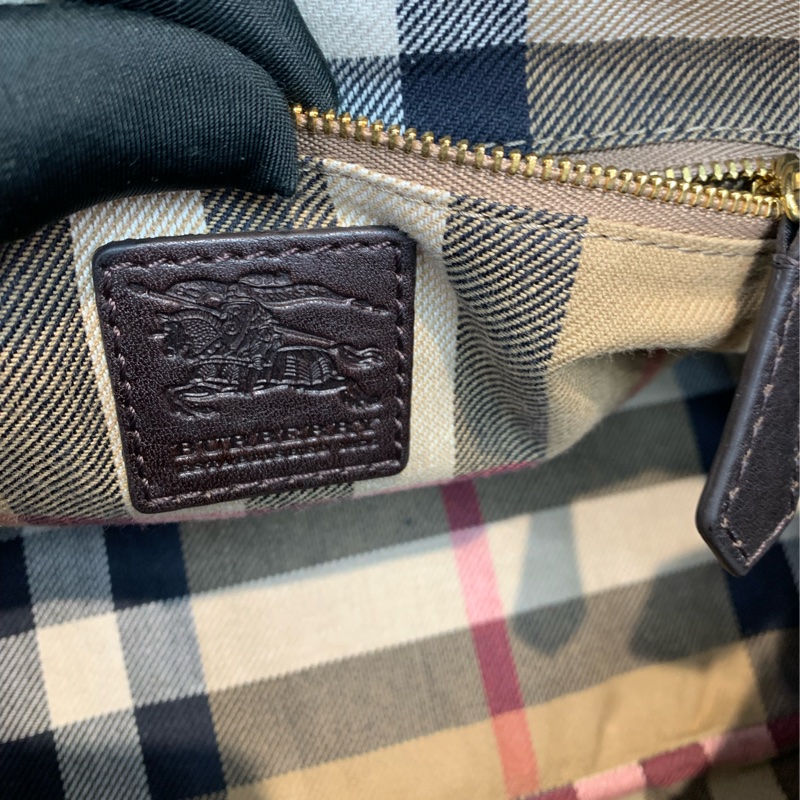 Burberry 巴寶莉啡色牛皮手拎袋-19