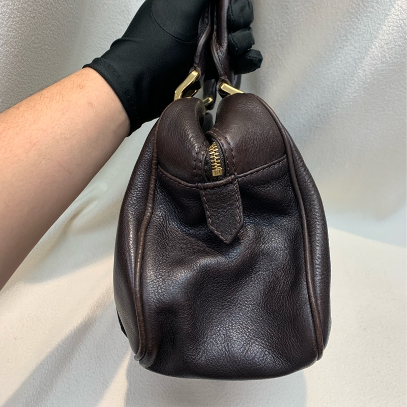 Burberry 巴寶莉啡色牛皮手拎袋-35