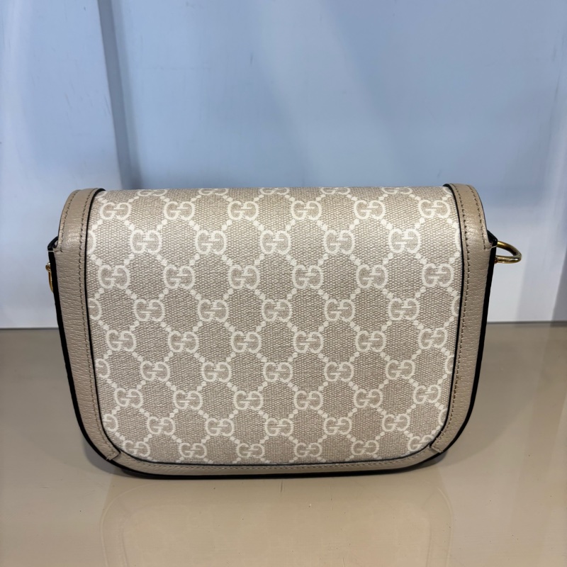 Gucci 燕麥色Horsebit1955肩斜背包-2
