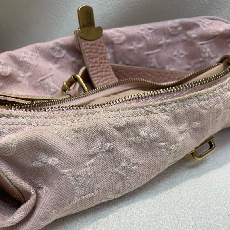 Louis Vuitton LV 路易威登粉紅色牛仔丹寧斜孭袋-29