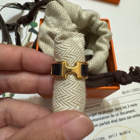 hermes olympe戒指s號金色