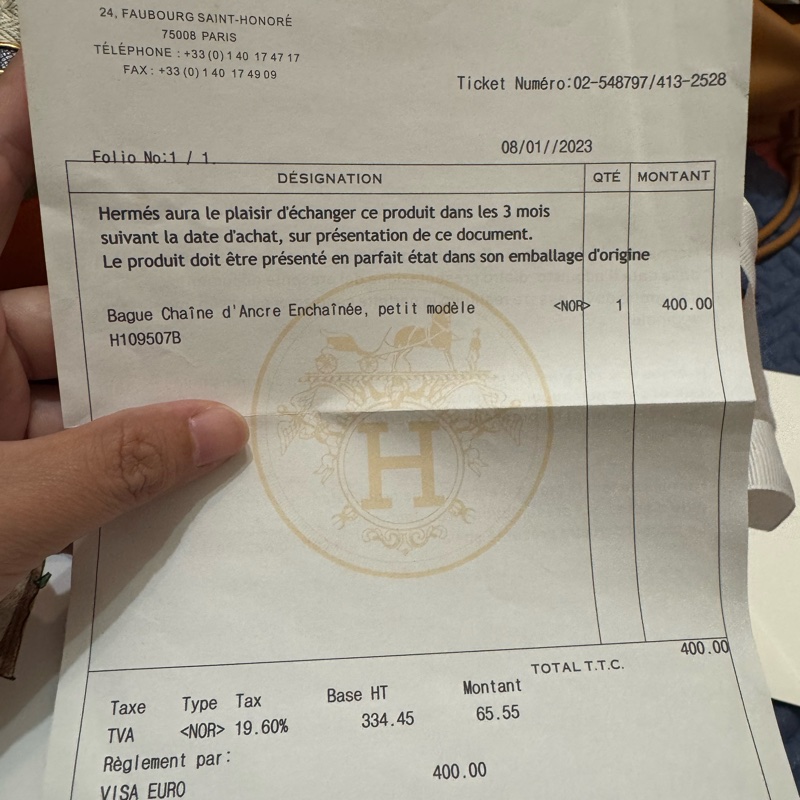 hermes olympe戒指s號金色-9