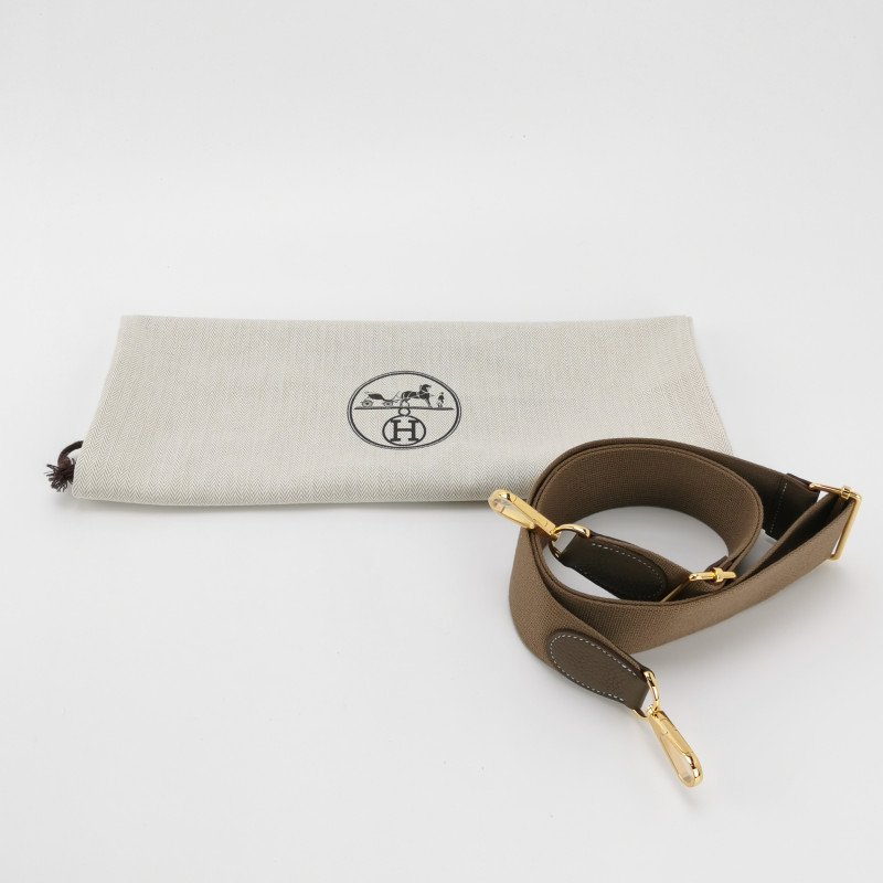 Hermes Evelyne29鏤空肩背包Clemence(TC)牛皮金扣18etoupe大象灰Y刻-7
