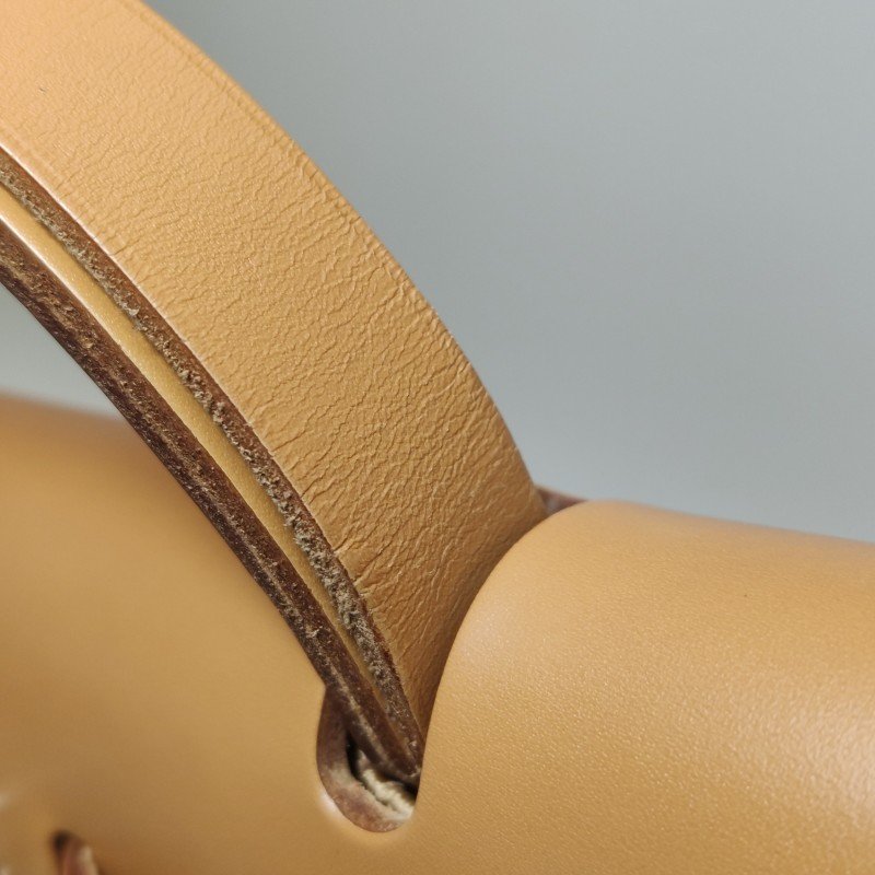 Hermes Herbag31狂躁的新娘馬鞍釘鎖扣單肩包帆布Hunter牛皮銀扣棕色淺米色Z刻-10