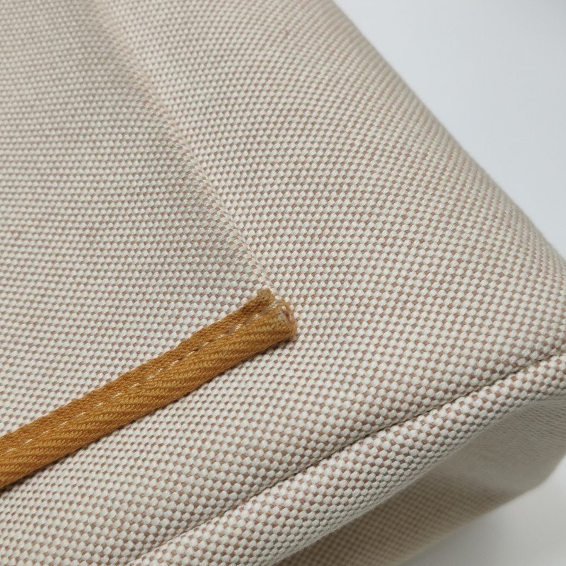 Hermes Herbag31狂躁的新娘馬鞍釘鎖扣單肩包帆布Hunter牛皮銀扣棕色淺米色Z刻-15