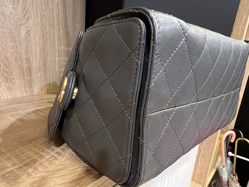 CHANEL香奈兒 25 Hobo bag (灰/金) (粒面/金灰雙色鏈帶)-8
