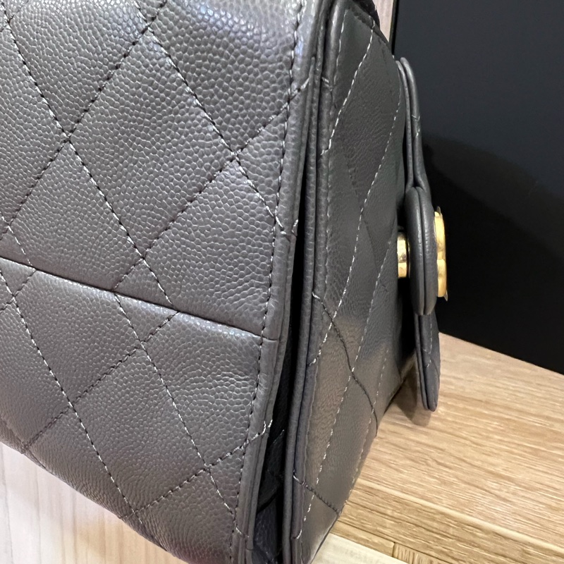 CHANEL香奈兒 25 Hobo bag (灰/金) (粒面/金灰雙色鏈帶)-9