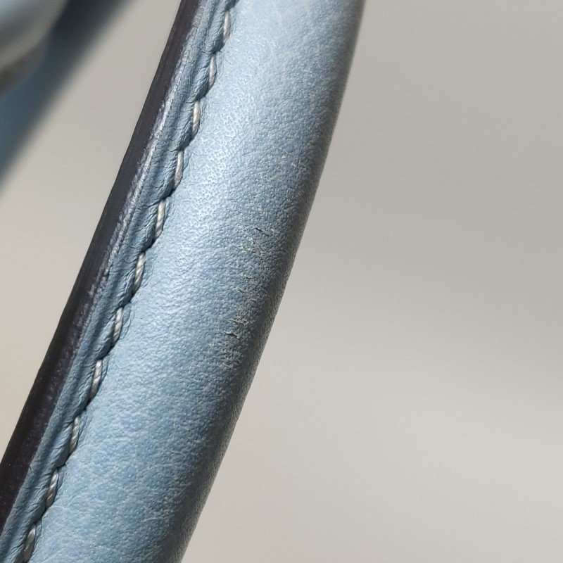 Hermes Lindy34旋扣單肩包Evercolor牛皮銀扣8U冰川藍T刻-9