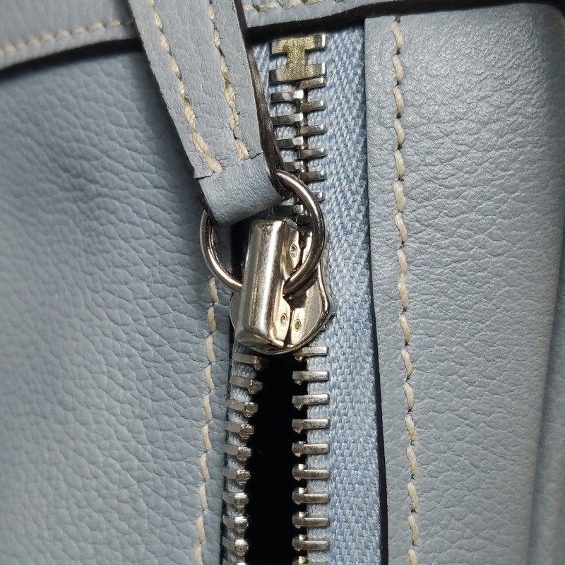 Hermes Lindy34旋扣單肩包Evercolor牛皮銀扣8U冰川藍T刻-13