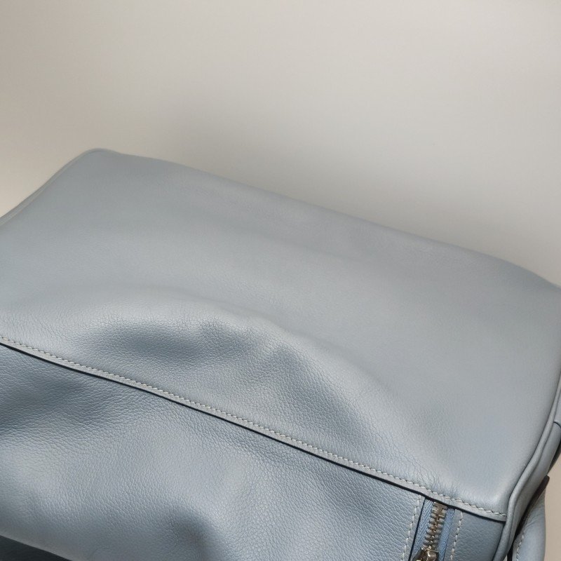 Hermes Lindy34旋扣單肩包Evercolor牛皮銀扣8U冰川藍T刻-16