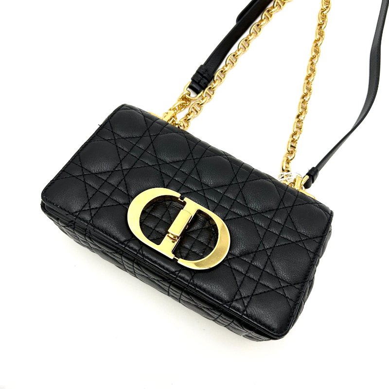 DIOR 黑金Caro小號肩背斜背包 20*13*6 98新配件塵袋購證-2