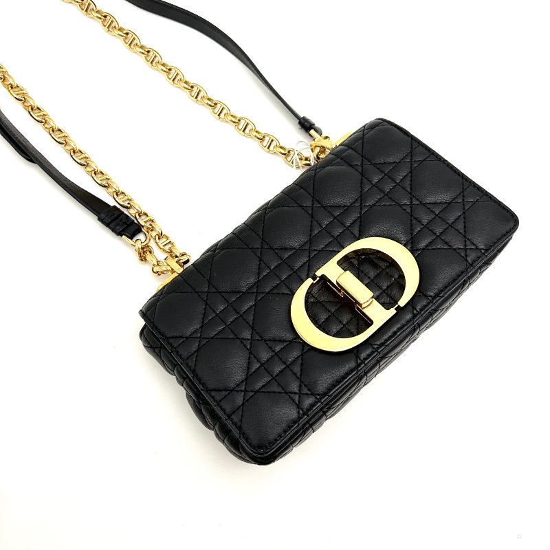DIOR 黑金Caro小號肩背斜背包 20*13*6 98新配件塵袋購證-3