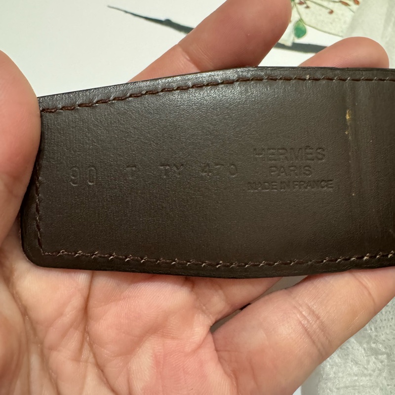 hermes皮帶金色90公分-8