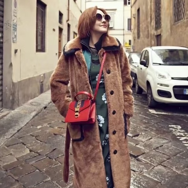 GUCCI古馳Sylvie紅色賽爾維亞全皮中號👹㊗️-4