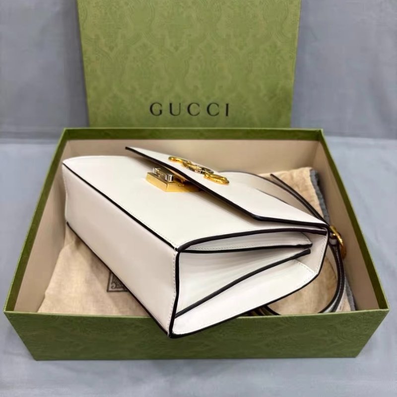 ️Gucci zumi小號 白色牛皮肩背斜背包 24*17*7cm 99新配件塵袋盒子-3