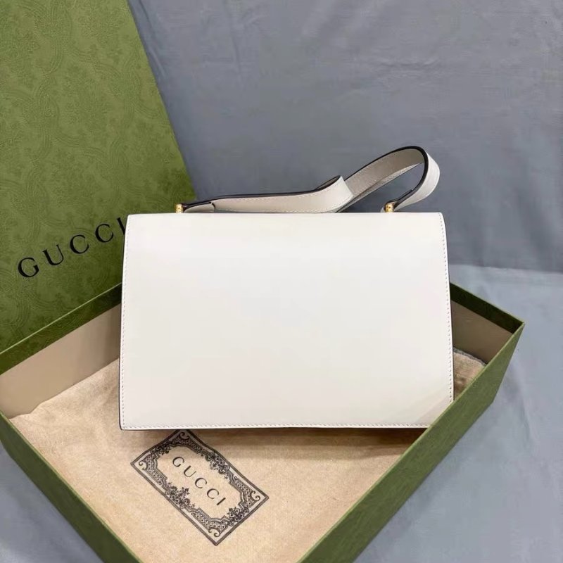 ️Gucci zumi小號 白色牛皮肩背斜背包 24*17*7cm 99新配件塵袋盒子-5