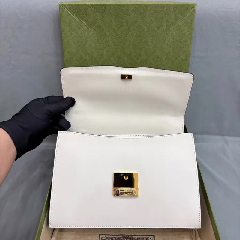 ️Gucci zumi小號 白色牛皮肩背斜背包 24*17*7cm 99新配件塵袋盒子-6