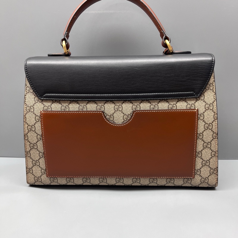 GUCCI 老花拼黑padlock手提包 無肩帶-1