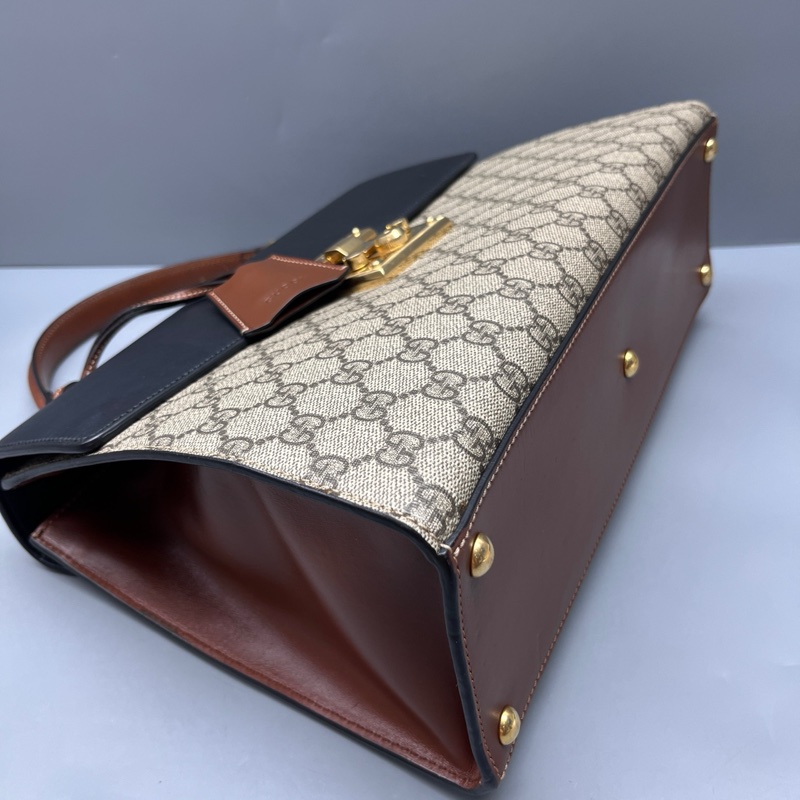 GUCCI 老花拼黑padlock手提包 無肩帶-3
