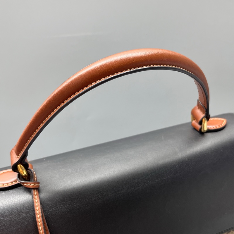 GUCCI 老花拼黑padlock手提包 無肩帶-6