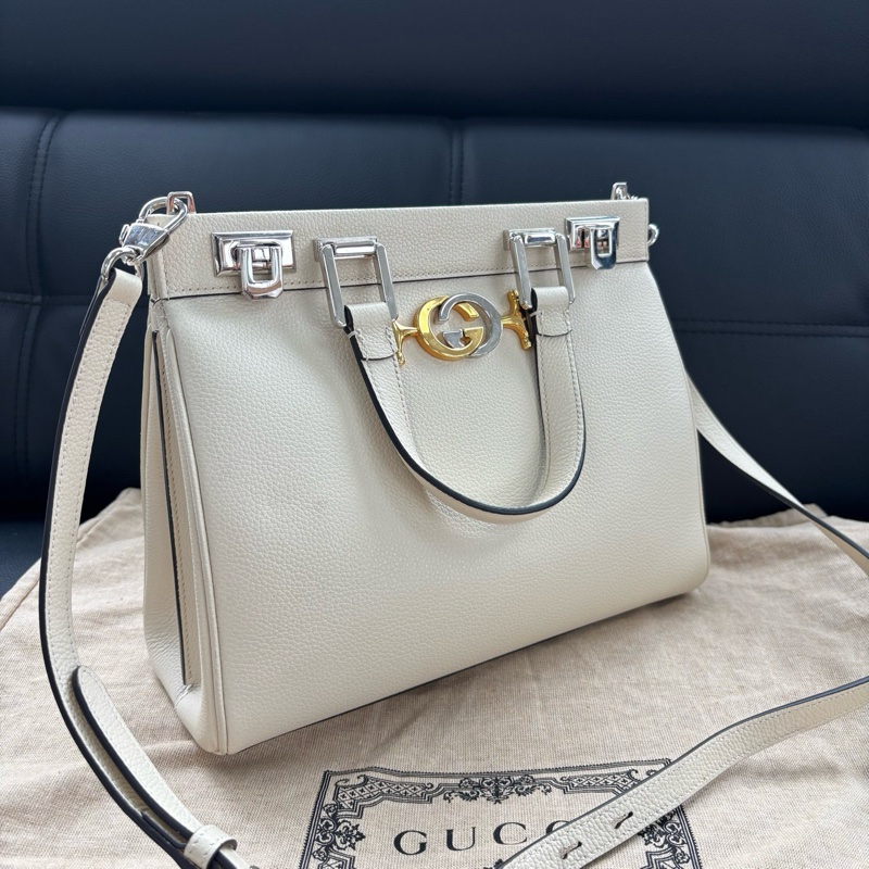 GUCCI古馳 Zumi 金屬雙G扣 小號 托特包 手提單肩斜挎包-1