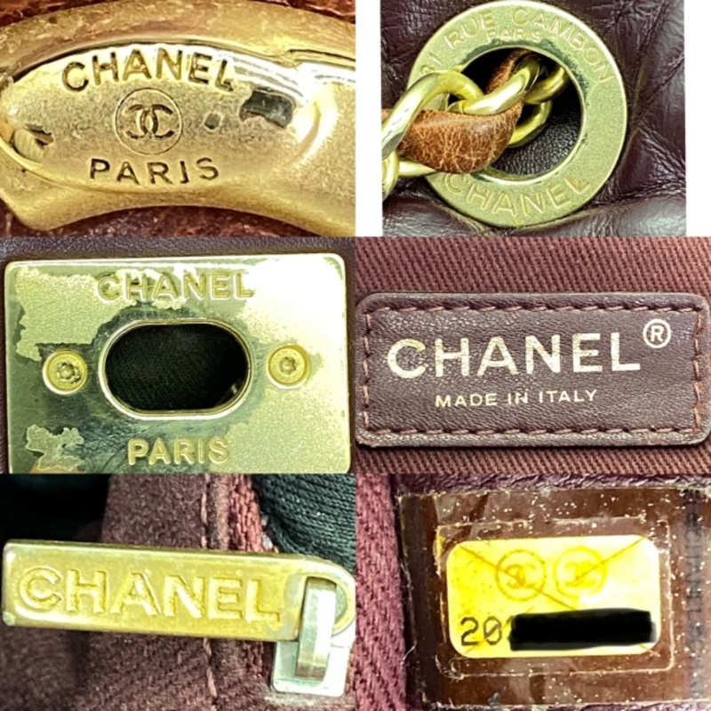 CHANEL Matelassé 小牛皮復古拼色雙鍊翻蓋肩背包-13