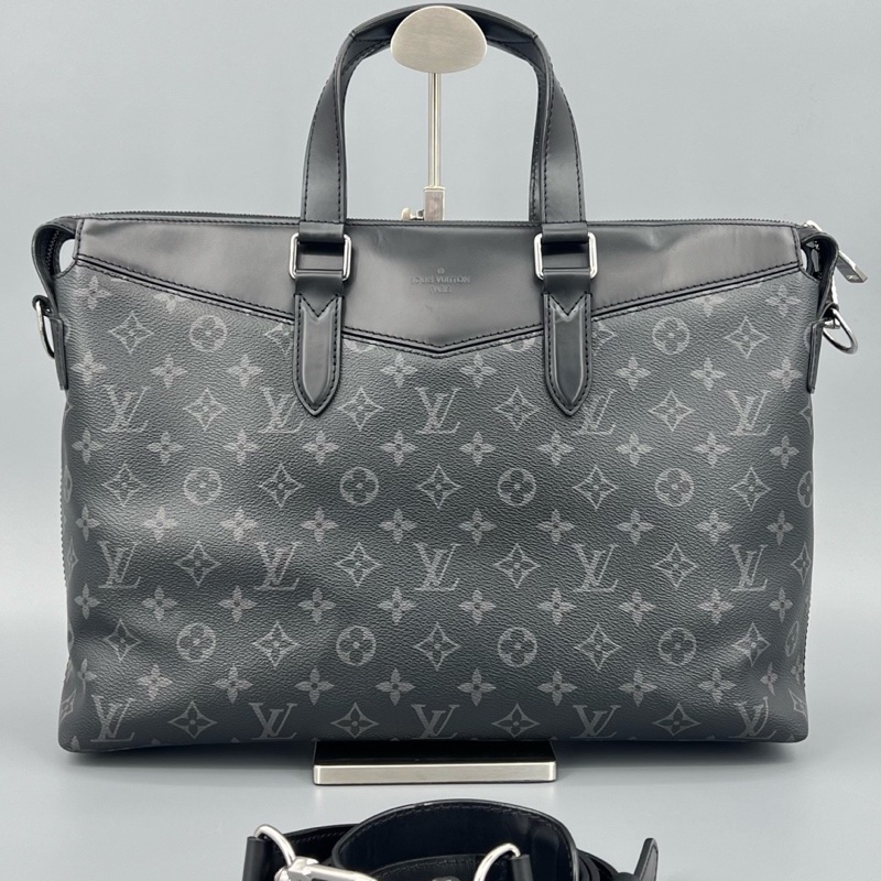 Louis Vuitton 路易威登 黑老花黑武士手提公文斜挎包 38*28-0