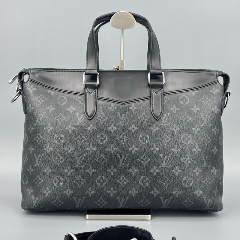 Louis Vuitton 路易威登 黑老花黑武士手提公文斜挎包 38*28-1