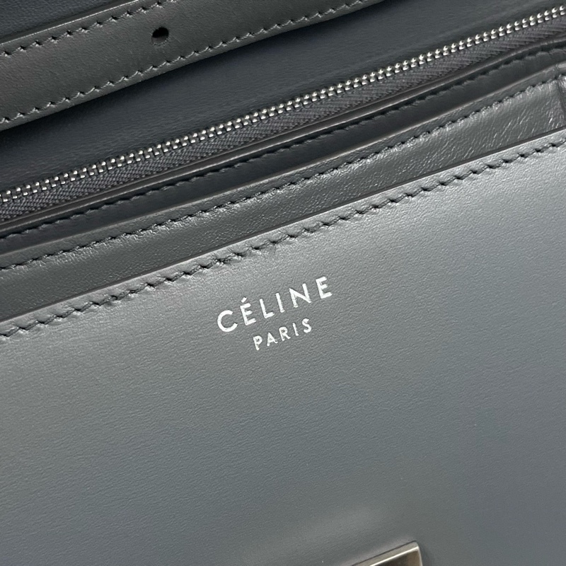 Celine賽琳牛皮灰色盒子-8